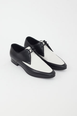 Saint Laurent Black 
White Leather Oxford