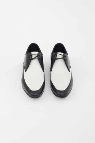 Saint Laurent Black 
White Leather Oxford