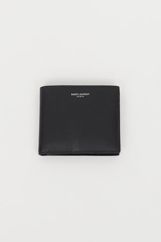 Saint Laurent Black Leather Paris East/West Wallet