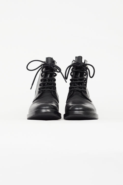 Saint Laurent Black Ranger Leather Combat Boot