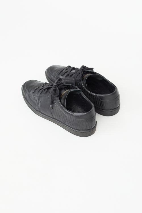 Saint Laurent Black Perforated Leather Court Classic SL/10 Sneaker