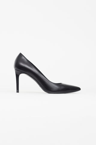 Saint Laurent Black Leather Pointed Toe Stiletto Pump