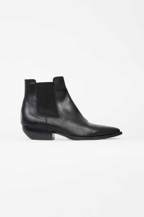 Saint Laurent Black Leather Theo Chelsea Boot