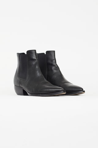 Saint Laurent Black Leather Theo Chelsea Boot