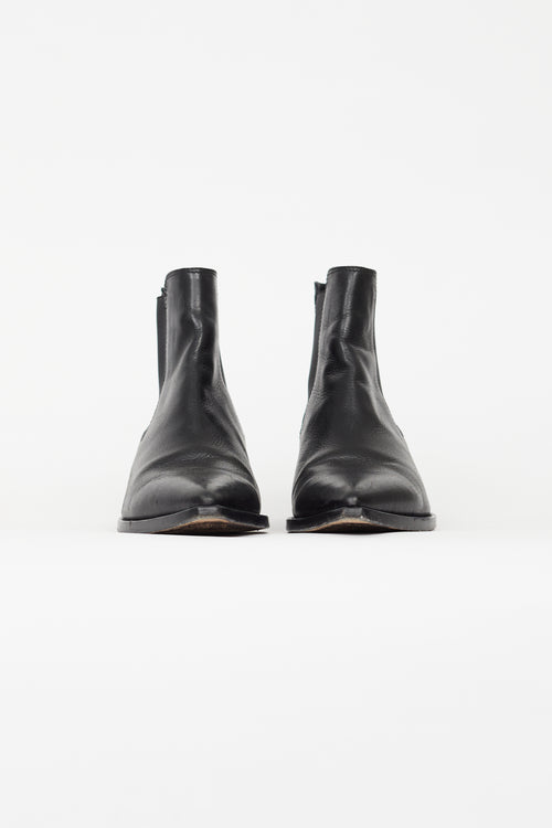 Saint Laurent Black Leather Theo Chelsea Boot