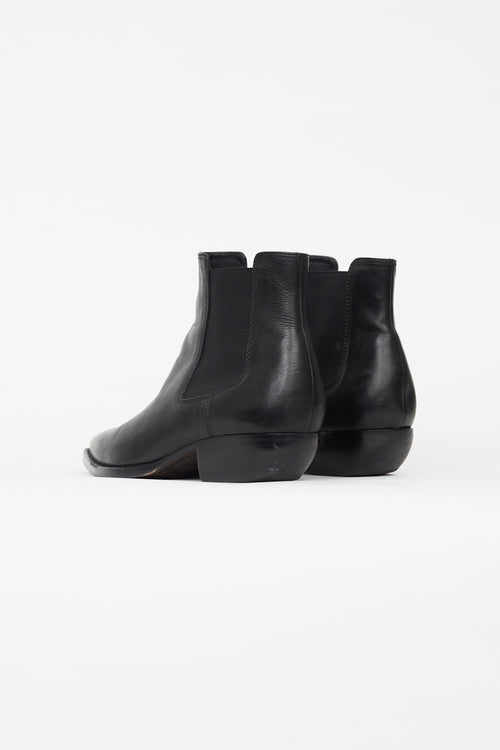 Saint Laurent Black Leather Theo Chelsea Boot