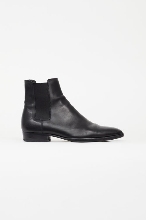 Saint Laurent Black Leather Wyatt Chelsea Boot