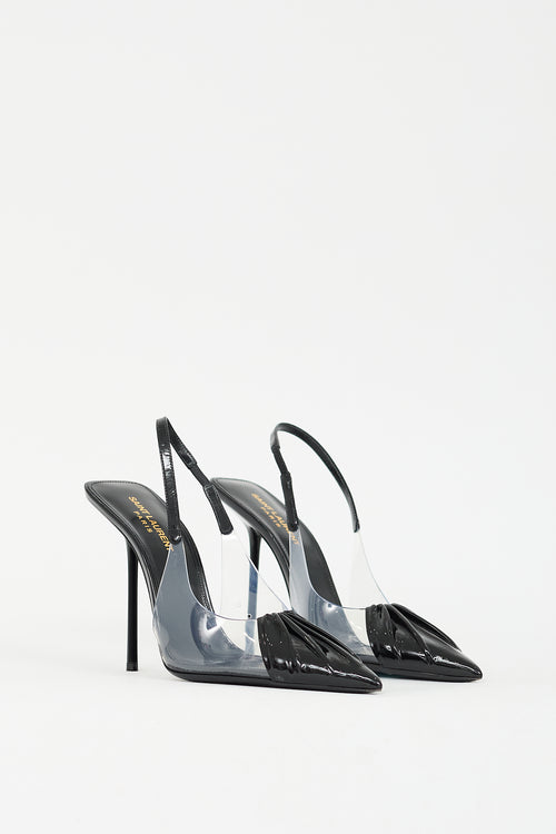 Saint Laurent Black Patent Leather 
PVC Riqua 115mm Pump