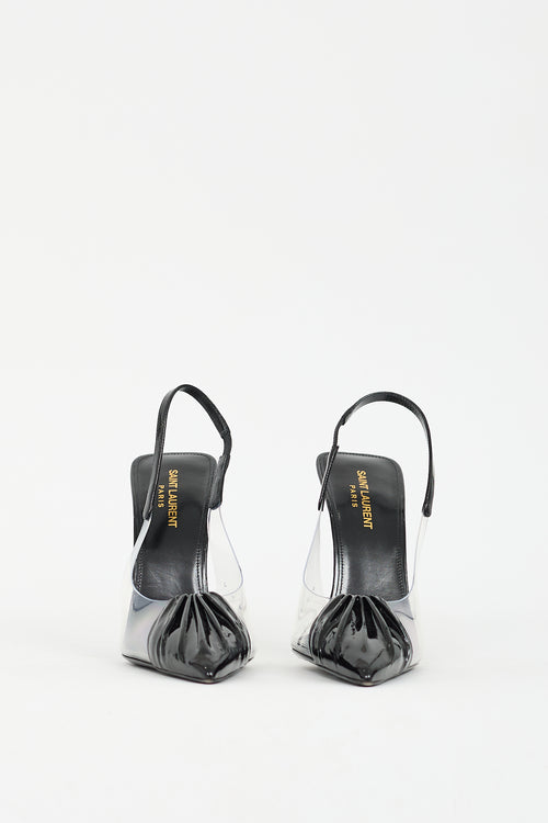 Saint Laurent Black Patent Leather 
PVC Riqua 115mm Pump