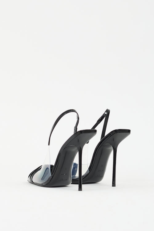 Saint Laurent Black Patent Leather 
PVC Riqua 115mm Pump