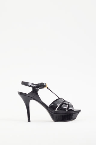 Saint Laurent Black Patent Leather Tribute Heel