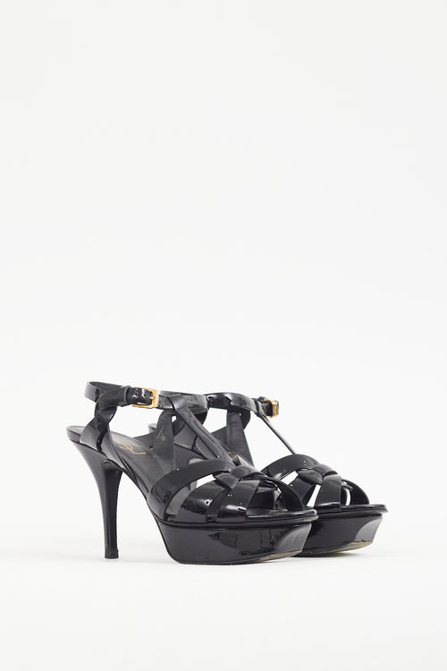 Saint Laurent Black Patent Leather Tribute Heel