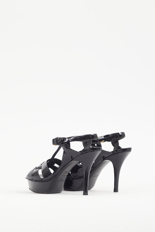 Saint Laurent Black Patent Leather Tribute Heel