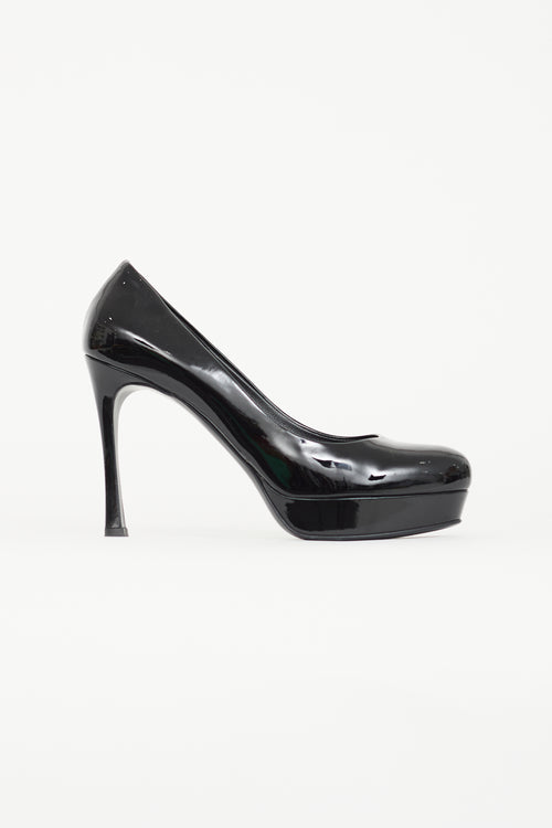 Saint Laurent Black Patent Platform Pump