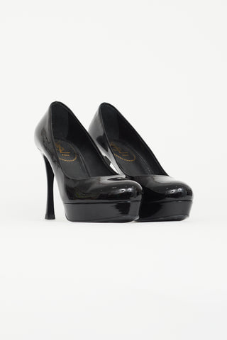 Saint Laurent Black Patent Platform Pump