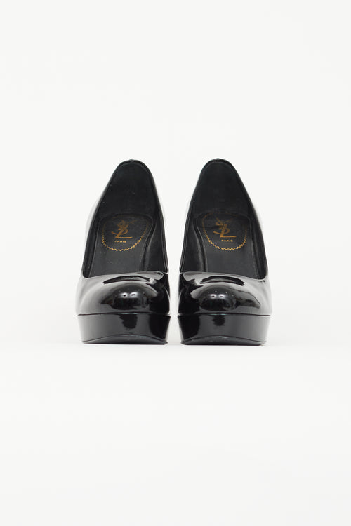 Saint Laurent Black Patent Platform Pump