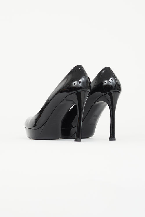 Saint Laurent Black Patent Platform Pump