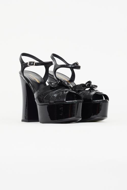 Saint Laurent Black Bianca Platform Bow Heel