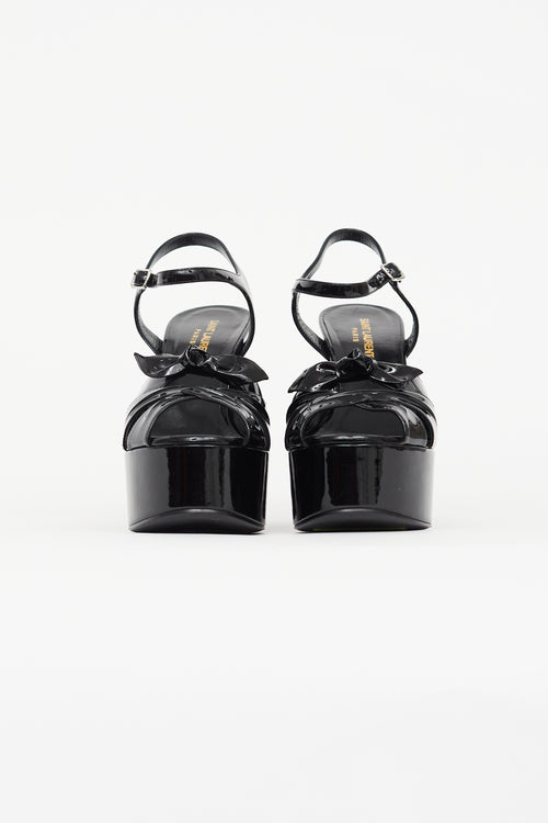 Saint Laurent Black Bianca Platform Bow Heel