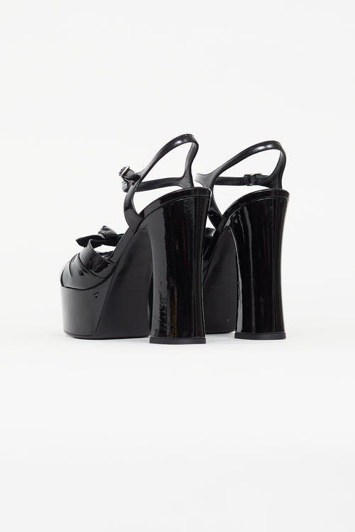 Saint Laurent Black Bianca Platform Bow Heel