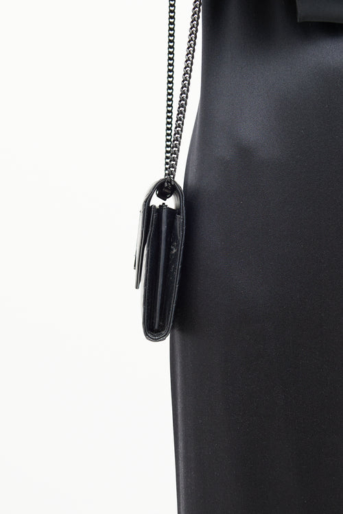 Saint Laurent Black Cassandre Chain Wallet Bag