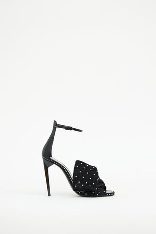 Saint Laurent Black Patent 
Suede Freja Pump