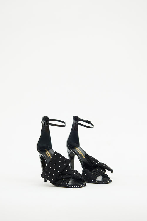 Saint Laurent Black Patent 
Suede Freja Pump