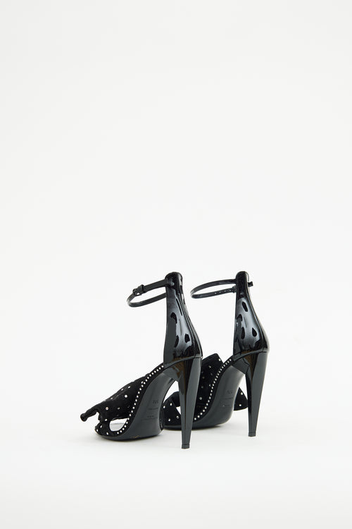 Saint Laurent Black Patent 
Suede Freja Pump