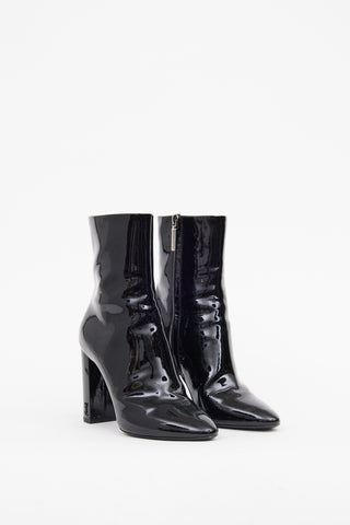 Saint Laurent Black Patent Lou 95 Boot