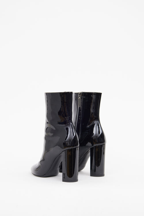 Saint Laurent Black Patent Lou 95 Boot