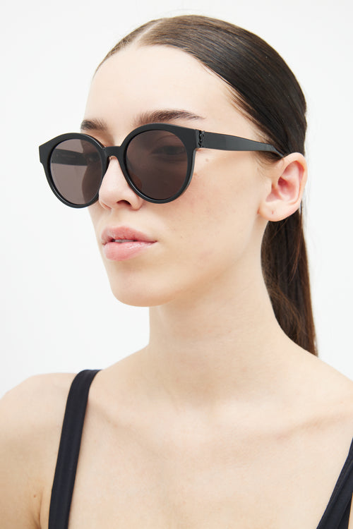 Saint Laurent Black Round SL M31 001 Sunglasses