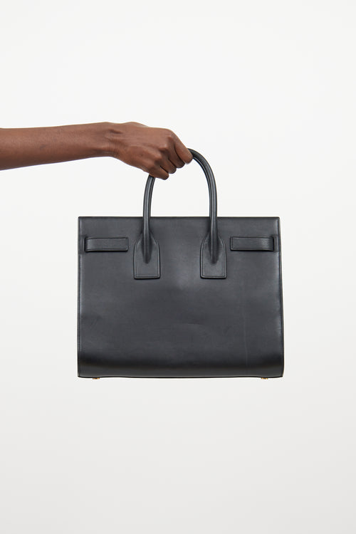 Saint Laurent Black Leather Sac De Jour Bag