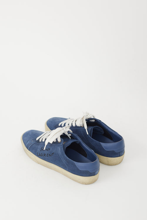 Saint Laurent Blue Suede Court SL/06 Sneaker