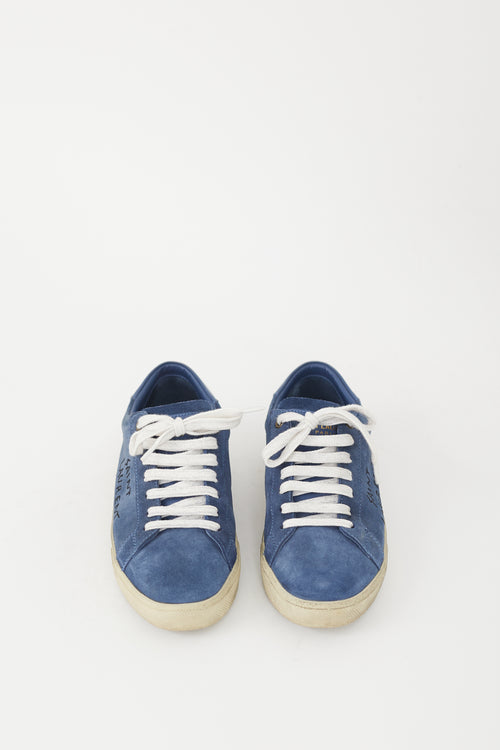 Saint Laurent Blue Suede Court SL/06 Sneaker