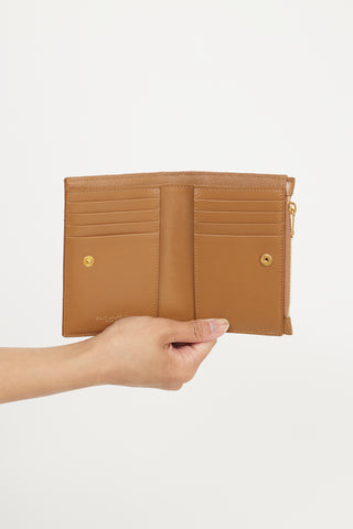 Saint Laurent Brown Leather Embossed Leather Cassandre Matelassé Bifold WalletSaint Laurent Brown Leather Embossed Cassandre Matelassé Bifold Wallet