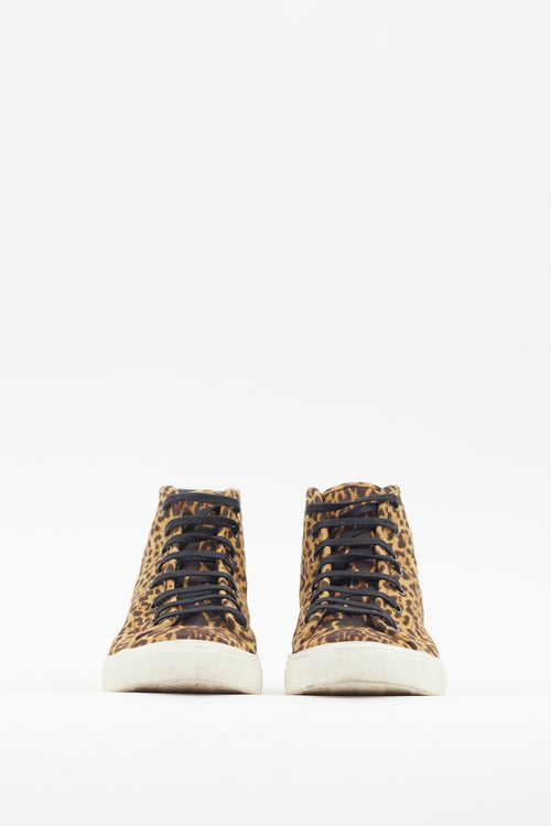 Saint Laurent Brown Malibu Printed High Top Sneaker