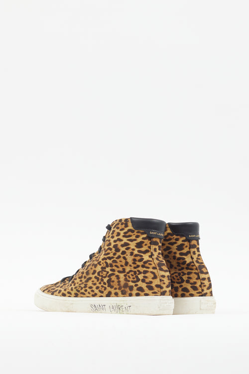 Saint Laurent Brown Malibu Printed High Top Sneaker