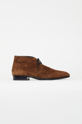 Saint Laurent Brown Suede Jonas Boot