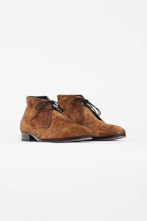 Saint Laurent Brown Suede Jonas Boot