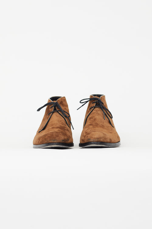 Saint Laurent Brown Suede Jonas Boot