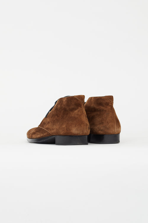 Saint Laurent Brown Suede Jonas Boot