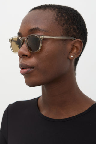 Saint Laurent Clear Grey SL28 Round Sunglasses