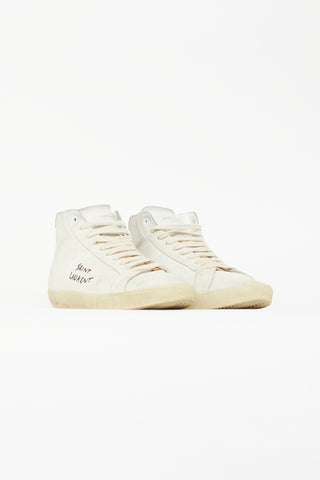 Saint Laurent Cream SL-06 Distressed Sneaker