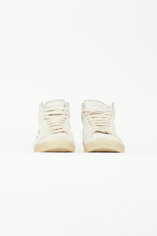 Saint Laurent Cream SL-06 Distressed Sneaker