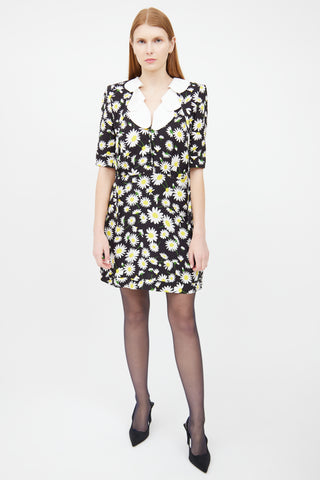 Saint Laurent Yellow Multi Colour Daisy Dress