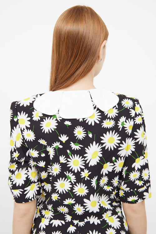 Saint Laurent Yellow Multi Colour Daisy Dress