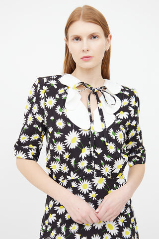 Saint Laurent Yellow Multi Colour Daisy Dress