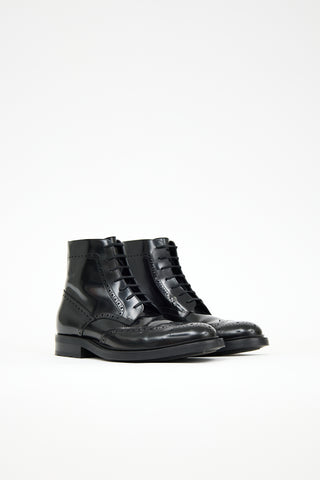 Saint Laurent Leather Wingtip Brogue Boot