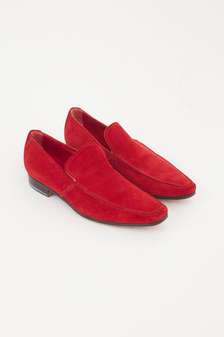 Saint Laurent Red Suede Loafer