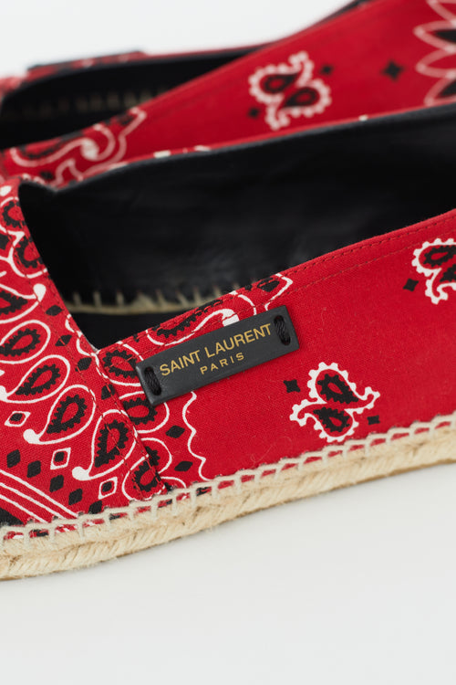 Saint Laurent Red Bandana Espadrilles Sneaker